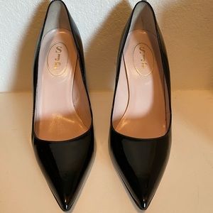 SJP Point Black Patent Leather Heels - Never Worn